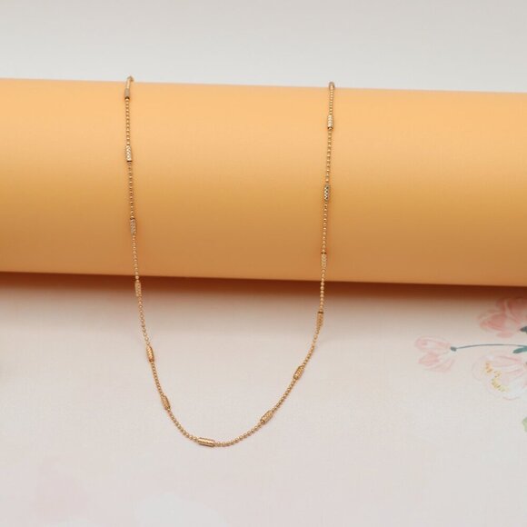 "Rose Gold Plated Beaded Necklace with Adjustable Chain, XPNL0200 - Picture 8 of 13